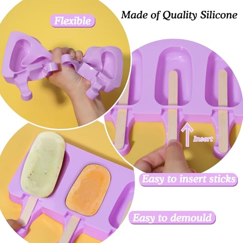 Ozera Popsicles Molds, 2 Pack Silicone Cake Pop Molds Cakesicle Maker Set - color: Blue and Purple