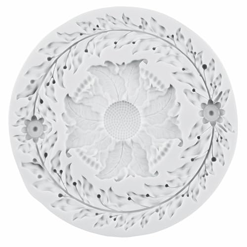 Baroque Frame Flower Lace Wreath Fondant Silicone Molds Set of 4 - color: Style O