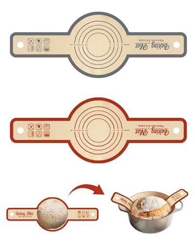 Silicone Dutch Oven Bread Sling Set - 2 Pcs Non-Stick Round Mats, Reusable Long Handle Transfer Lifter for Sourdough