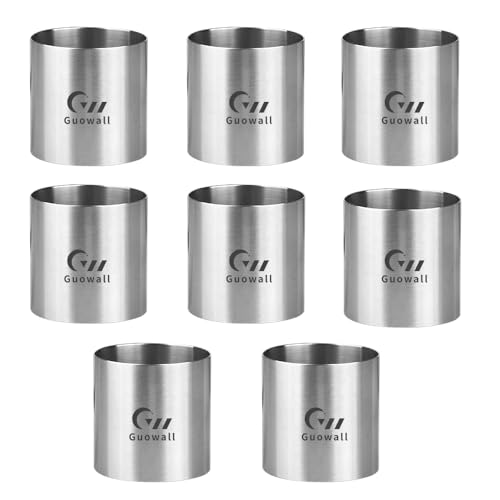 8 pcs Seamless Cake Ring Molds 2 inch Stainless Steel Food Cutter - size: 2 inch (8pcs)