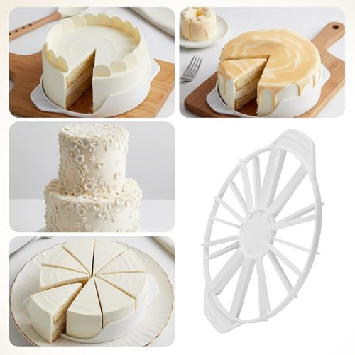 10.24 In Diameter Cake Portion Cutter, Cheesecake Cutter (White)