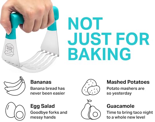 Stainless Steel Pastry Cutter & Dough Blender - Turquoise - color: Turquoise