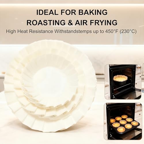 6 Inch 100 Sheets Precut Parchment Liners for Cheesecake & Basque, Non-Stick, Oven & Air Fryer Safe - size: 6 inch