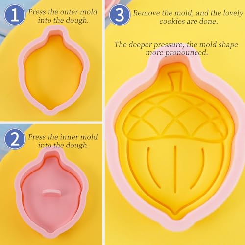 8Pcs Thanksgiving Cookie Cutters Turkey Pumpkin Leaf Acorn Fall Baking Set - color: Thanksgiving