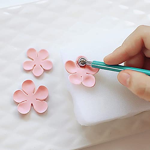 4 x Fondant Cake Decorating Clay Flower Sugarcraft Ball Model DIY Tool 8 Sizes (Green) - color: Green