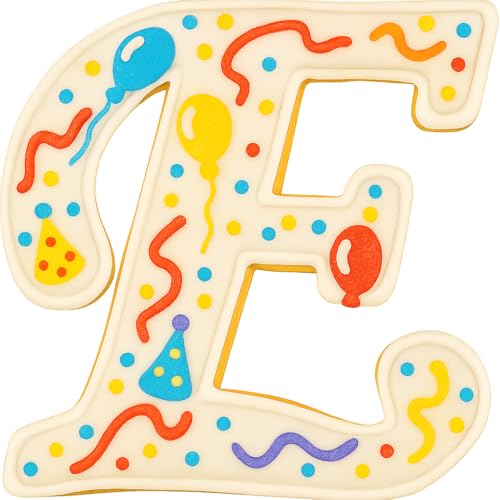 Mighty Gadget Fancy Cursive Letter A to Z Cookie Cutter - 4" Tall Alphabet Baking Mold (Random Color) (E) - color: E
