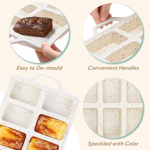 2 Pack Silicone Mini Loaf Pans, Reinforced Metal Frame