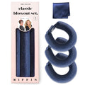 Classic Heatless Curls Overnight Rods No Heat Hair Curlers to Sleep Jumbo Foam Large Hair Rollers for Medium Long Hair Blowout Look, Heatless Flexible Curling Rod Set with Satin Wrap for Sleeping - color: Midnight Blue