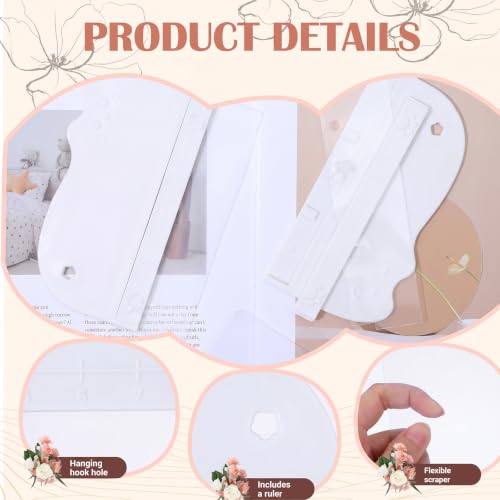 Ymapinc 7-Pack Cake Scraper Smoother with 5 clear Plastic Scrapers - color: White