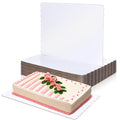 Maxdot 20 Pcs 26 x 18 Inch Rectangle Cake Boards Disposable Single Wall Cake Pad Scalloped Full Sheet Dessert Base White Corrugated Pastry Food Tray Plate for Pizza Display Holiday Party Supplies