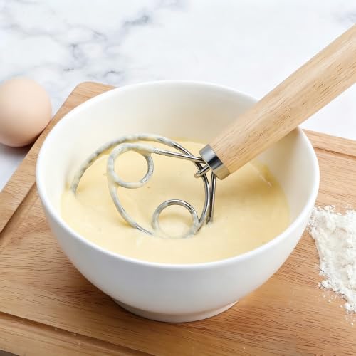 2Pcs 13 Inch Danish Dough Whisk(Single+Double Loop) - size: Single+Double Loop
