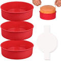 HUAKENER 6" Round Cake Pan,3 PCS Silicone Cake Molds with Parchment Paper - size: 6 Inch