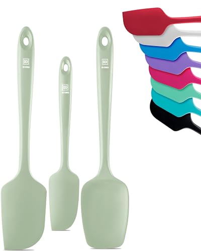 DI ORO Silicone Spatula Set - 600F Heat Resistant, 3-Pc Sage - color: Sage