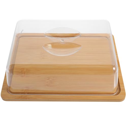 Acrylic Cake Stand with Dome Clear Cake Plate with Lid Rectangular Tray for Cakes Cupcakes Muffins Parties Restaurants 9.44 X 7.28 X 2.95 in