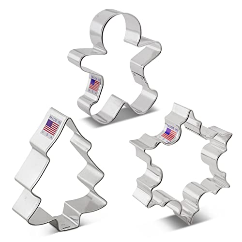 Ann Clark Christmas Cookie Cutters Set of 3, Made in USA - style: Christmas 3-Pc