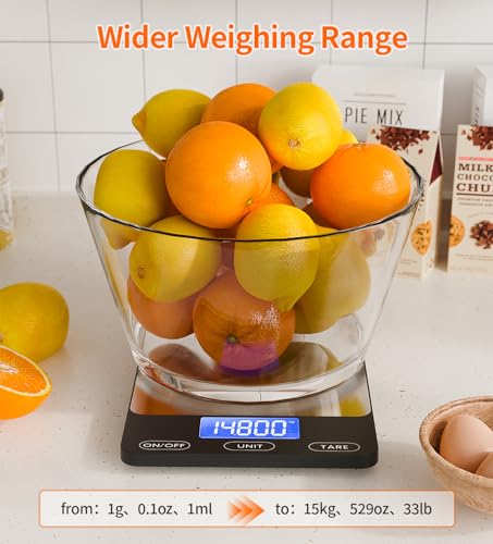 Food Scale -33lb Digital Kitchen Scale for Food Ounces Grams Rechargeable - size: Large