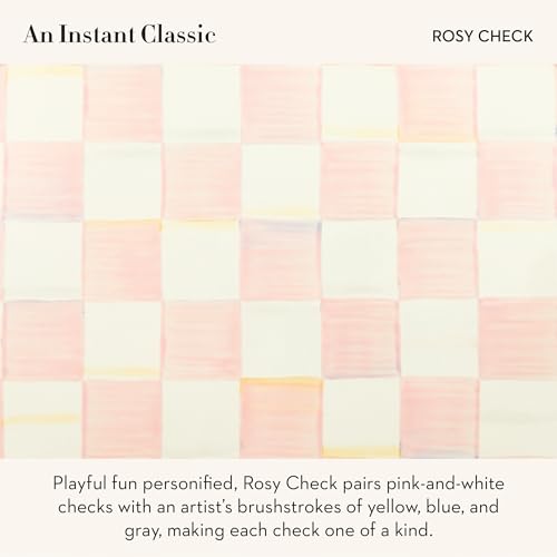 MACKENZIE-CHILDS Pedestal Platter, Mini, Pink-and-White Rosy Check - color: Rosy Check, size: Mini