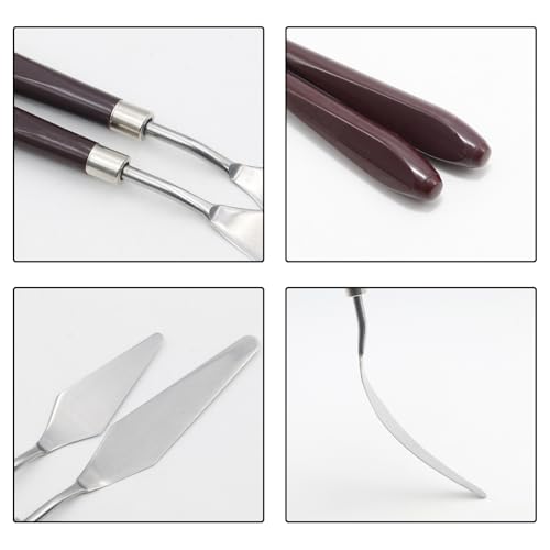 5 Pcs Cake Cream Spatula Stainless Steel Cake Icing Spatula, Art Painting Baking Pastry Tool, Mini Offset Spatulas for Cake Fondant Chocolate