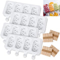 4 Pieces Ice Cream Mould lolly Mold Silicone Ice Cream Mold 4-Cavity Cake Pop Molds Baking Molds with 200 Pieces Sticks for Homemade Treats (Diamond Style) - style: Diamond Style
