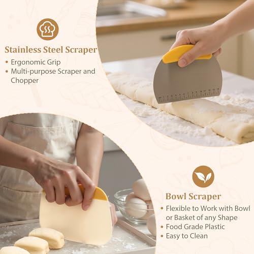 Sourdough Banneton Starter Kit,10" Round&11" Oval Bread Proofing Baskets - color: Cotton Oval & Round Basket Set