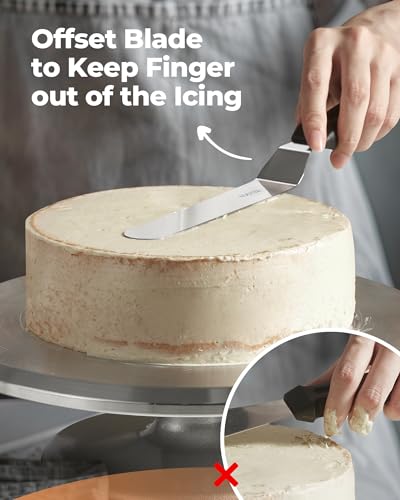 Kootek Angled Icing Spatula, Stainless Steel Offset Spatula, 6" & 8" - size: 6 and 8 Inches