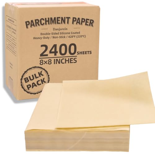 2400 Bulk Sheets Value Pack 8x8 Parchment Paper Squares - color: Brown, size: 8×8 - 2400 Sheets