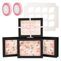qiqee Auto-pop Up Cupcake Boxes with Window Black 40PCS 12 Count Cupcake Box 13"x10"x3.5" Cupcakes Carrier, 12 Cupcake Containers with 2 rolls of pink ribbons - color: Black, size: 12 Holder/40 Packs