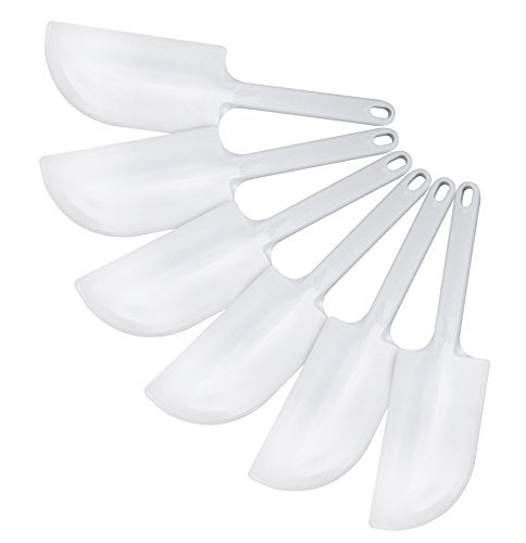 Ateco 1311 2-in-1 Bowl Scraper/Spatula Set, 6-Pieces, Food-safe Plastic, White - size: Set of 6 Bowl Scraper/Spatulas
