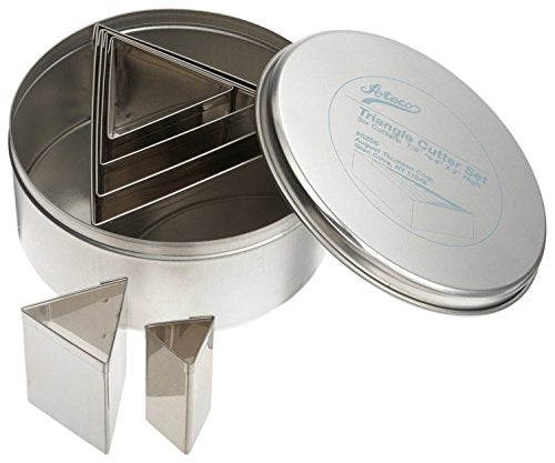 Ateco 6 pc Stainless Steel Triangle Cutter Set - size: Plain Edge, style: Triangle (6 pcs)
