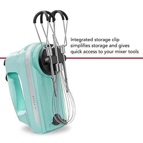 KitchenAid 6 Speed Hand Mixer w/Flex Edge Beaters, KHM6118, Ice Blue - color: Ice Blue