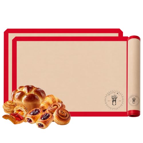 Silicone Baking Mats - Full Size Baking Sheet Liners, Pack of 2, Red - color: Red, size: Full Size Baking Mat Pack Of 2