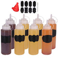 8 Pack 16 oz Plastic Squeeze Condiment Bottles with Cap Lids - size: (2) 16 oz(8pack) Standard Cap