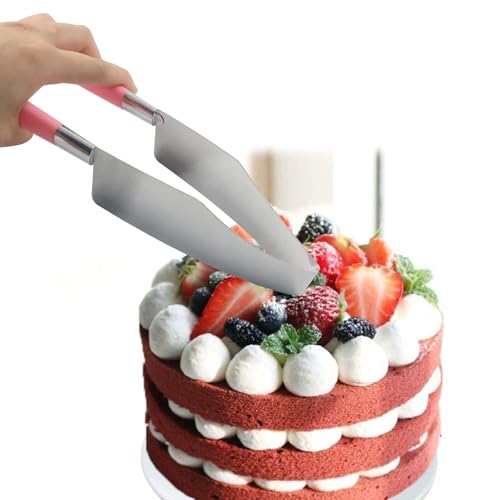 Pink Cake Slicer, 2 Pieces, Stainless Steel Cake Server Cutter - color: Pink