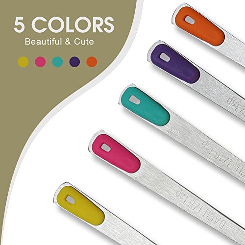 2Pack Small Measuring Spoon Set with Multi-Color Silicone Grip - color: Mix-color