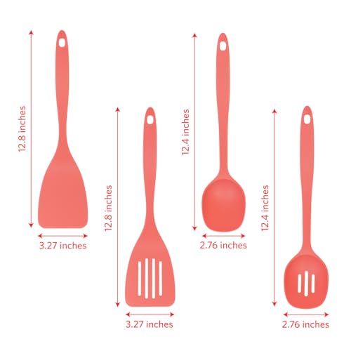 Glad Kitchen Utensils Set, 8pcs - Nonstick Cooking Tools with Utensil Holder - Nylon Spoon, Ladle, Skimmer, Spaghetti Server, and Turner Spatula Set - Dishwasher Safe, Rust - color: Rust, size: 8-piece Set