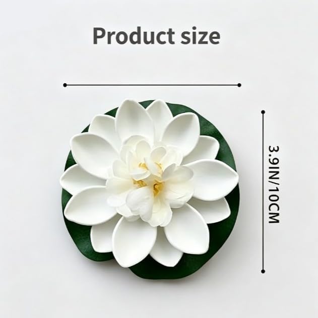 4 Pcs Artificial Floating Foam Lotus Flower with Water Lilys Pad Ornanments,Lifelikes Fake Lotus Flowers for Patio Pond Pool Fish Tank Aquarium Home Garden Special Decoration Outdoor Décor