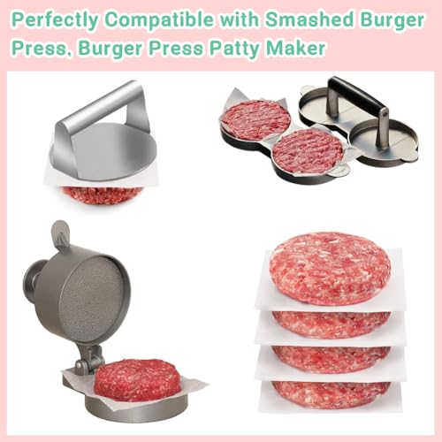 BYKITCHEN 7x7 Inch Square Burger Patty Paper for Smash Burger Press, 300pcs - size: 7 x 7 Inch