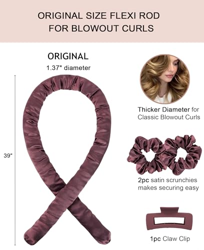 Original Satin Heatless Curls Overnight Curling Rod Set - color: ORIGINAL Mulberry