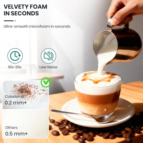 Colarlemo Milk Frother Handheld Rechargeable, Frother Wand Drink Mixer Electric Whisk for Coffee, Detachable With 3 Stainless Whisks, Hand Mixer for Lattes, Cappuccino, Matcha, Egg, No Stand, Beige - color: Light Beige, style: without stand