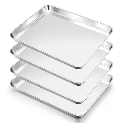 E-far Stainless Steel Baking Sheet, 18"x13" Cookie Sheet for Baking, 4PCS - size: 17.5"x13"