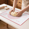 Silicone Baking Mat Dough Mat Non-Slip and Reusable Light Red