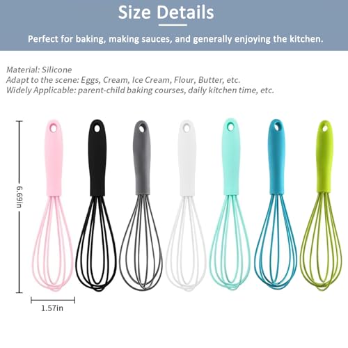 Mini Whisk, Small Silicone Whisk, Tiny Hand Egg Mixer for Flour Cake Egg - color: Gray