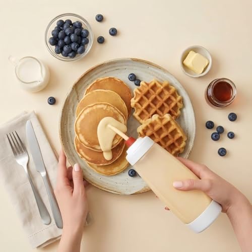 Pancake Batter Dispenser, 2 Pack 1000ml Pancake Batter Dispenser Bottle