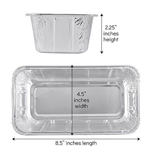 PLASTICPRO [2 Lb 10 Pack Disposable Loaf Pans Aluminum Tin Foil Meal Prep Bakeware - Cookware Perfect for Baking Cakes, Bread, Meatloaf, Lasagna 2 Pound 8.5'' X 4.5'' X 2.25'' - size: 2 Pound
