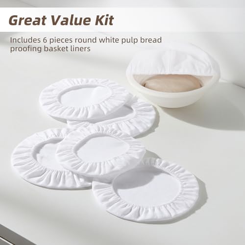 6 Pack Proofing Basket Covers Liners fit 8/9/10in Round - size: 9inch Round
