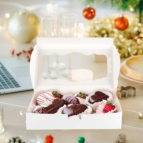 50 Pcs Cookie Boxes with Window 12 x 5.5 x 2.5 Inch