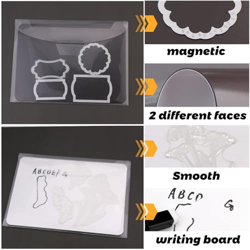 UNIMEIX 40 Pcs Magnetic Sheets for Die Storage Stamp and Die Storage Pockets Die Cut Storage for Card Making (20 Pcs Sheets+ 20 Pcs Bags,0.8 mm Thickness (Transparent) - color: Transparent