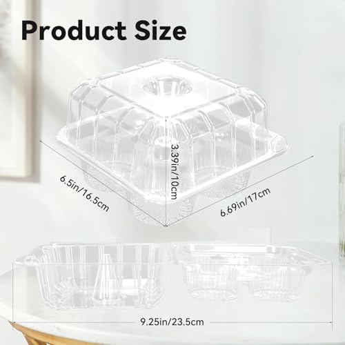 20 Pack 4-Compartment Cupcake Containers