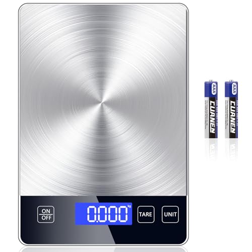 Food Kitchen Scale, Digital Food Scale 33lb Digital Kitchen Scale Precisely Measures Grams and Ounces for Meal Prep Baking and Cooking, 304 Stainless Steel Kitchen Scale LCD Display - style: Battery_33lbs_silver