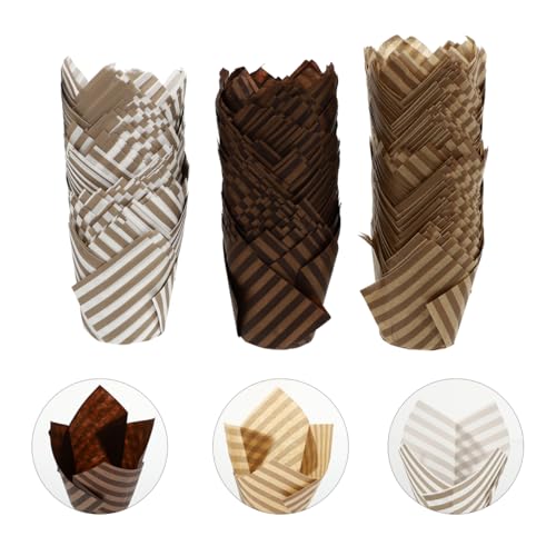 PRETYZOOM 300 pcs Tulip Muffin Liners Paper Baking Cups